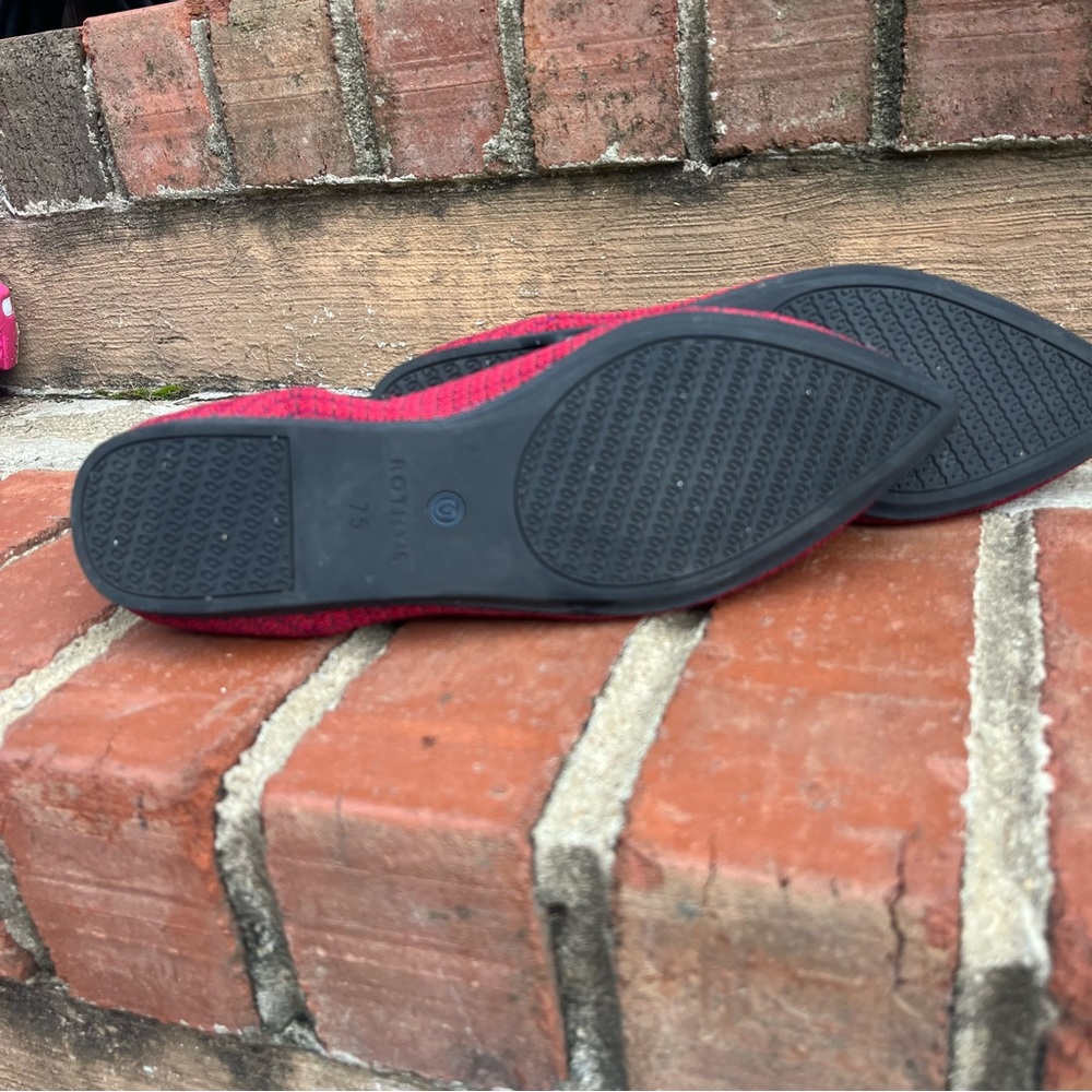 Rothy's RARE Limited Edition The Point Loafer Scarlet Tweed Red Flats Size 7.5 - Picture 8 of 9